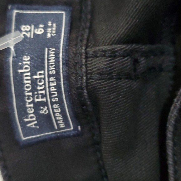 Abercrombie & Fitch jeans women's size 6 black Harper super skinny destroyed - Picture 3 of 11